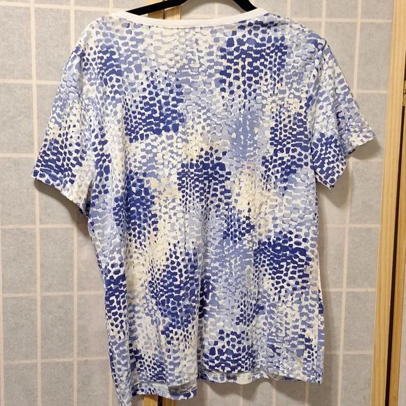 Karen Scott XL blue design Top - Picture 4 of 5